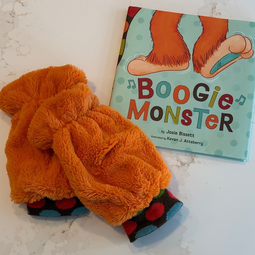 Boogie Monster book and leg warmers by Josie Bissett